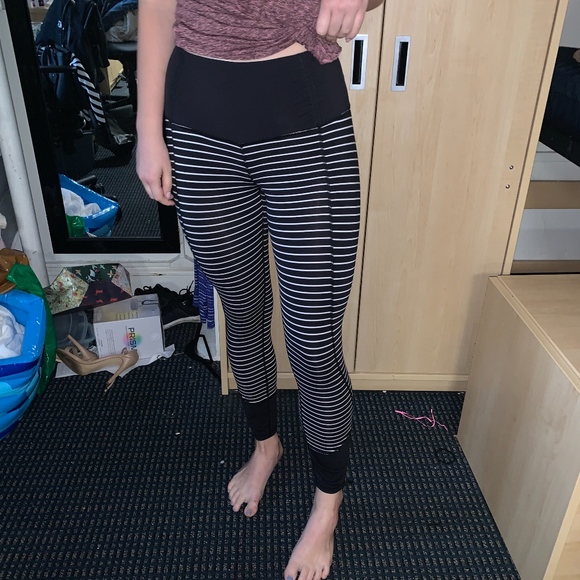 Lululemon Runday Cropped Leggings Parallel Strips - Picture 4 of 6